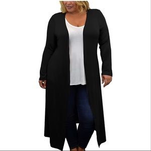 Plus Women’s Long Duster Cardigan
